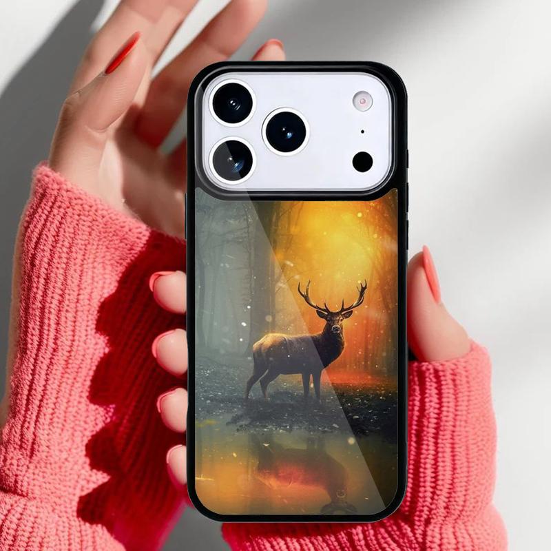 Animal Deer Art Phone Case for iPhone 17 16 15 14 13 Pro Max Back Cover for 12 11 Pro Coque