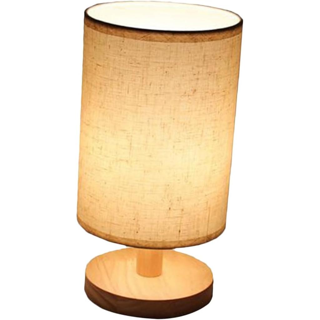 Linen Cloth Desktop Lamp Light Nightstand Lamp Bedside Night Light Tabletop Light