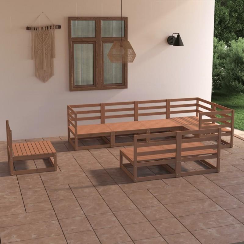 Day and Night - Day and Night Garden Furniture 8 Pieces Honey Brown Solid Pine Wood