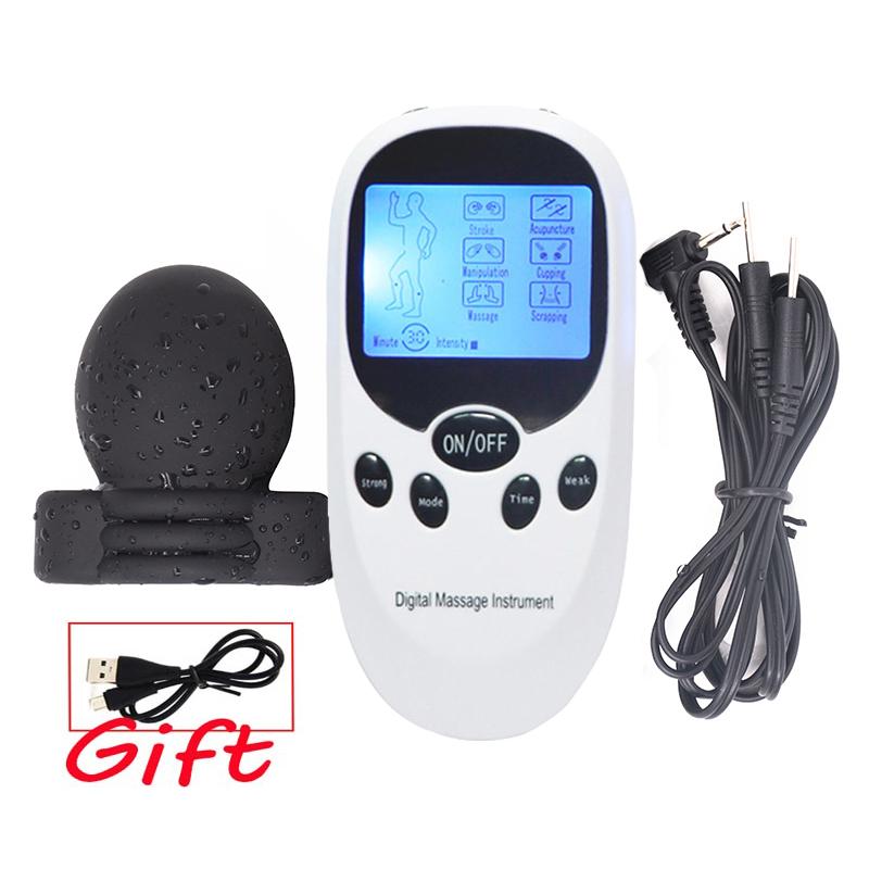 Electric Shock Scrotum Bondage Sleeves,SM Male Glans Electro Stimulator Massage Cup,Electro Sex Chastity Cage Cock Ring  Toy