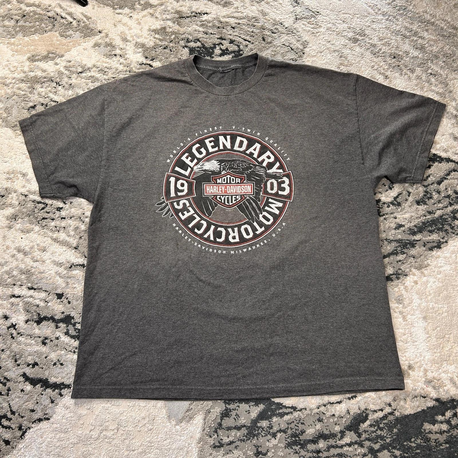 Y2K Harley-Davidson Legendary Motorcycles Sturgis T-Shirt Mens 2XL Gray Graphic 2XL