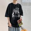 Short-Sleeved T-Shirt Men'S Trendy Half-Sleeved Men'S Top Loose Trendy Couple Five-Quarter-Sleeved Clothes
