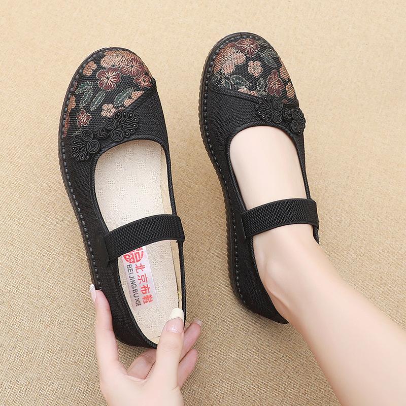 Cloth Shoes Soft Sole Women s Shoes Middle-aged and Elderly Non-slip Single Shoes Old Lady Summer Elderly Women s Shoes 35
