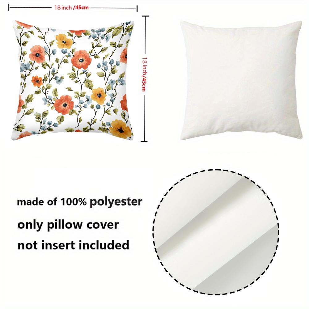 Vintage Watercolor Floral Throw Pillow Covers Pattern Cushion Cover Suitable For Sofa Bedroom Car Pillow Cover