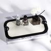 Minimalist Leather and Metal Jewelry Storage Tray with Aroma Feature for Bedrooms