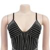 C7215 European & American Fashion Spaghetti Strap Rhinestone Dress - Sexy Tight Sleeve Short Dress for Women