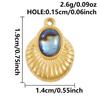 High Quality 304 Stainless Steel Sun Heart Abalone Shell Pendant For Jewelry Making Supplies Enamel Charm Golden DIY Accessories