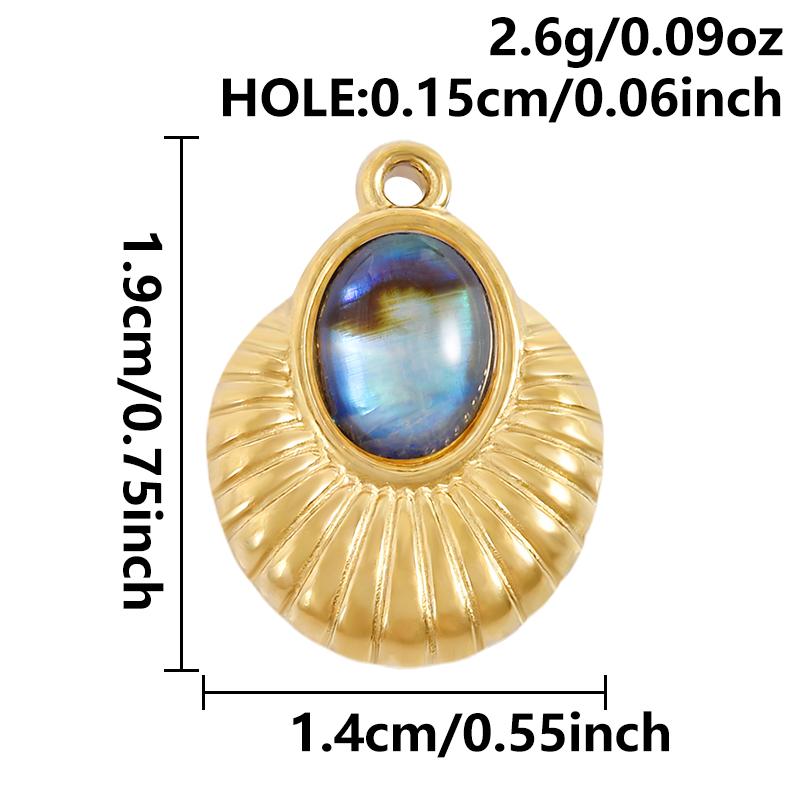 High Quality 304 Stainless Steel Sun Heart Abalone Shell Pendant For Jewelry Making Supplies Enamel Charm Golden DIY Accessories