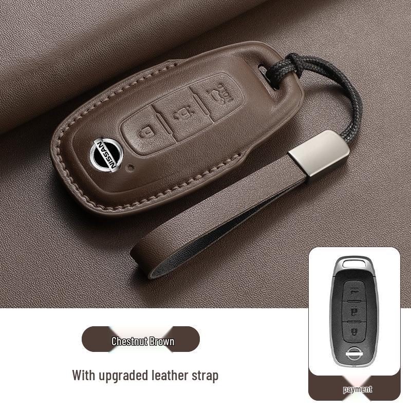 Nissan Altima 23 Model Key Case Suede Leather - Fits 14th Gen Sylphy, Qashqai, X-Trail, Kicks, Murano, Tiida