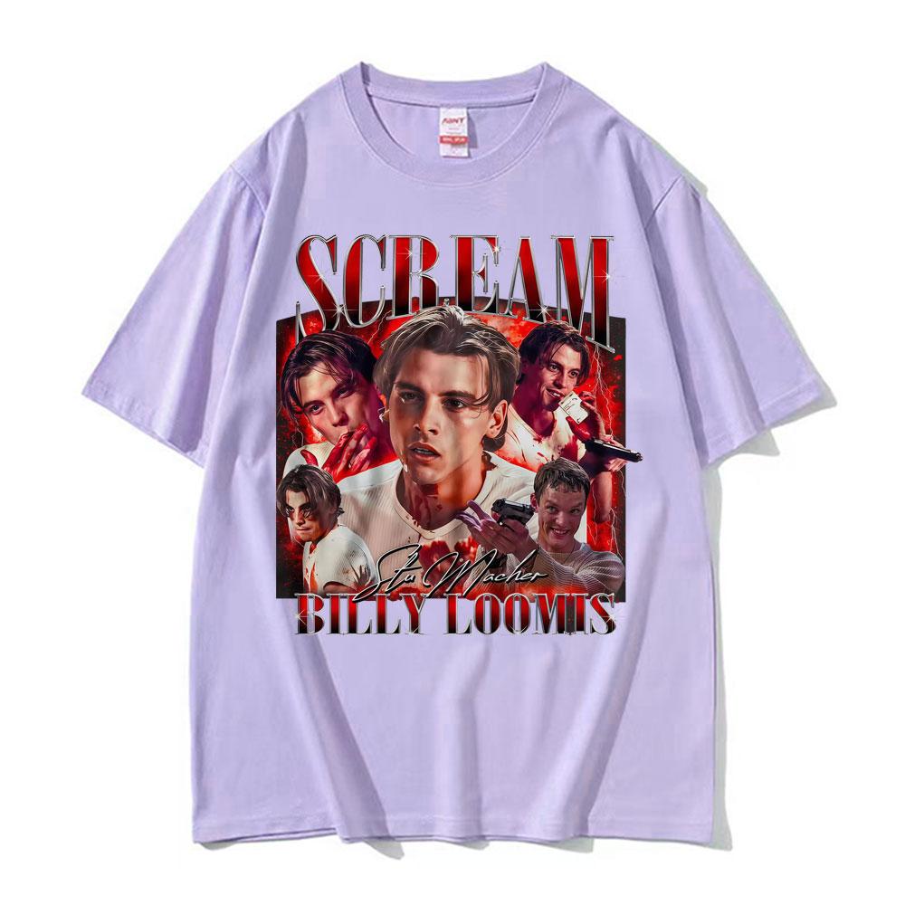 Retro Scream Movie Billy Loomis Graphic Tshirt Unisexs Clothing Fashion Hip Hop Classic T Shirts Unisex Oversized T Shirt Streetwear