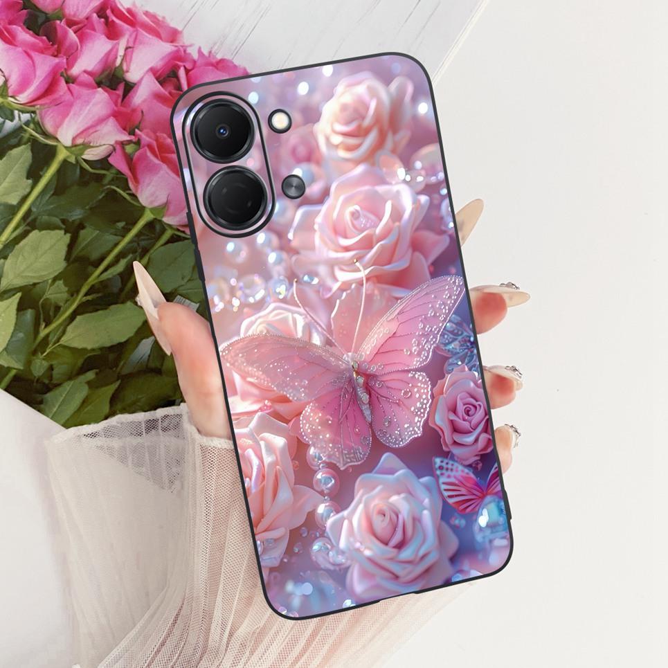 Flower Butterfly Luxury Girly Fashion Casing For Tecno Spark GO 3 GO3 KN3 Phone Case Soft Slim Matte Silicone TPU Back Cover