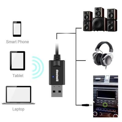 מקלט אודיו Bluetooth 5.0 ערכת רכב 3.5 מ"מ שקע 3.5 AUX סטריאו לרכב מוזיקה מתאם דונגל USB אלחוטי לרמקול רכב מגבר