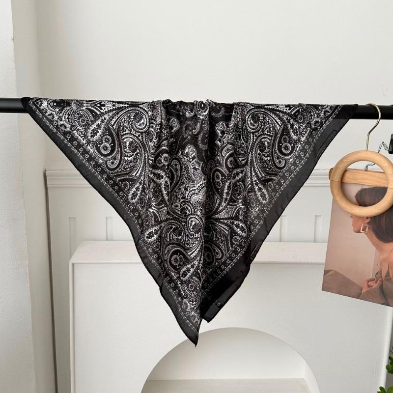 Polka Dot Silk Scarf Square Scarf High-end New Versatile Decorative Scarf Scarf Scarf Neck Cashew Flower Scarf Shawl Can Be Used As a Tube Top