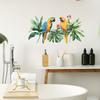Self-adhesive Watercolor Parrot Branches Leaves Wall Stickers for Living Room Bedroom Entryway Home Decor