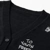 Chuyu V-Neck Knitted Cardigan with Cartoon Embroidery