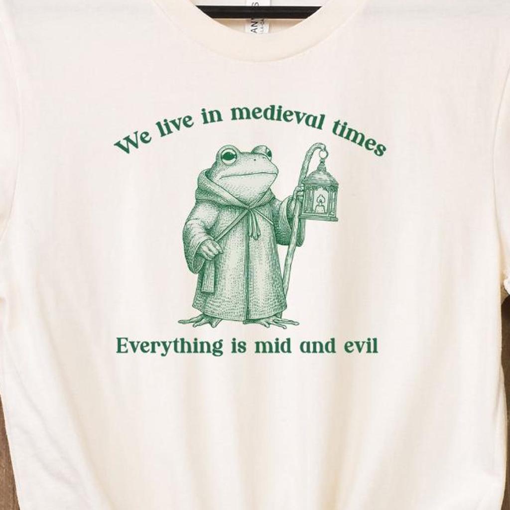 We Live In Medieval Times T-shirt Funny Frog Tee T-shirt Tee Renaissance Faire Ren Wizard Meme Witchy Witch Pun Punny Castlecore Knight