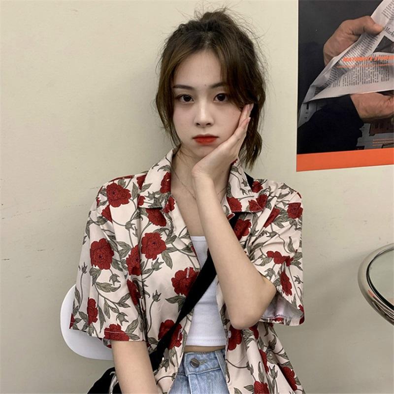 Printed Women's Shirt-fashionable Button Design-loose Casual Shirt