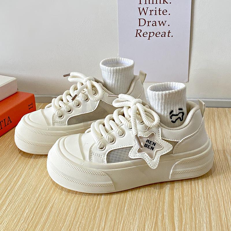 

Mesh breathable mesh shoes women s 2025 summer new student versatile casual lightweight super soft little white shoes thick baseplate shoes 35