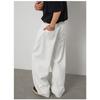 Men Loose Straight Cleanfit Denim Jeans Retro Casual Embroidered Long Pants