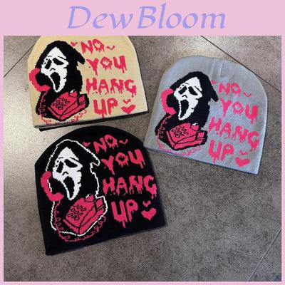 Ghosts Hip Hop Letter Knitted Hat With Warmth For Streetwear And Halloween Festivities