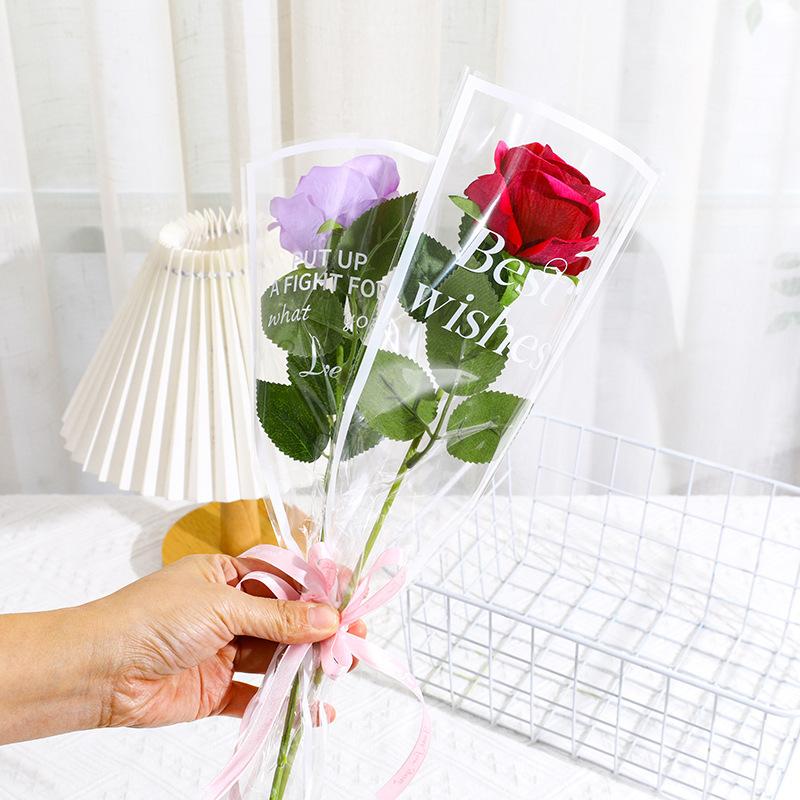 50pcs Single Rose Flower Packaging Bag Gift Wrapping Paper Wedding Floral Package Supplies Valentine'S Day Party Decor