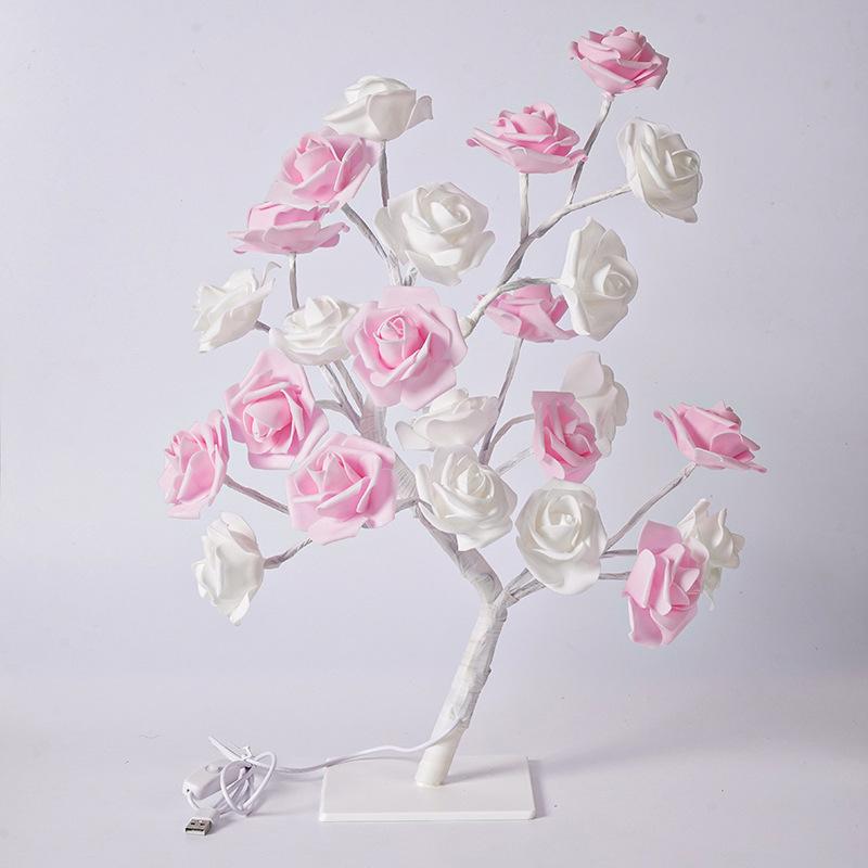 Cherry Blossom LED Rose Tree Light - Decorative Lighting for Christmas, Valentine's Day, and Festivals