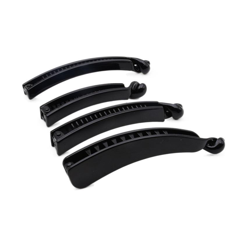 Korean Style Black Banana Hair Clip, 10/11cm, Large/Small for Ponytails