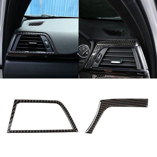 Real Carbon Fiber Car Interior Center / Side Air Conditioning Air Outlet Vent Cover Trim For BMW 3 4 Series F30 F32 2013-2018