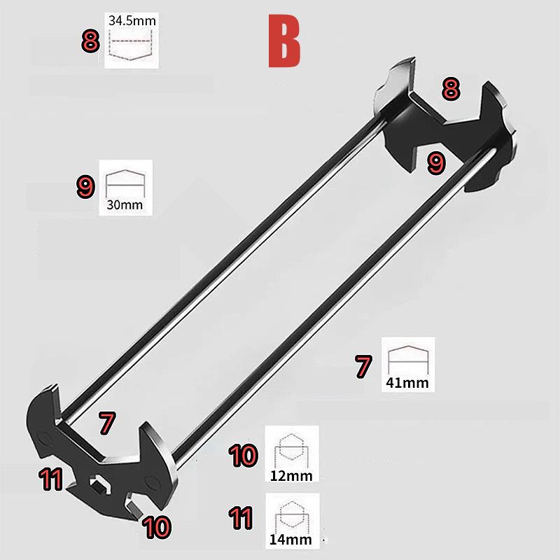 2 Pcs Multifunction Carbon Steel Sink Repair Wrench Sink Faucet Installer For Bathroom Kitchen