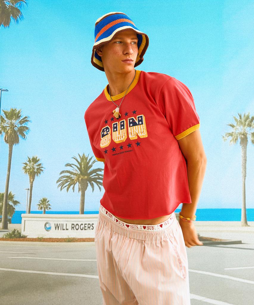 SUNDAY FRUIT MARKET Beach Stripe Pant Pink