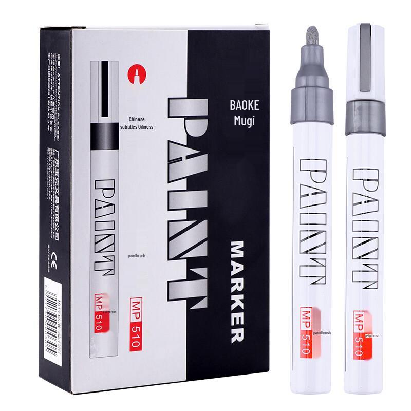BAOKE MP510 Oil-Based Paint Markers Silver