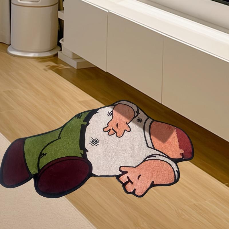 1pcs Faux Velvet Carpet Bathroom Mat Non Slip Absorbent Bedroom Rug Cartoon Design Decor for Home Household Supplies