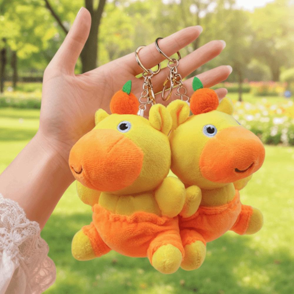 Cute Capybara Lulu Plush Keychain Lovely Dolphin LULU Plush Doll Stuffed Animal Key Ring  Kids Toy