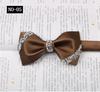 Papillon Diamante Adesivo da Uomo Solido Borgogna Matrimonio Sposo Banchetto Ospite Raso Papillon