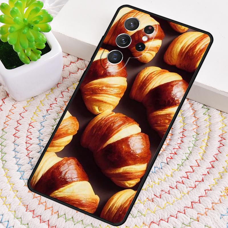 

Bakery Croissant Phone Case for Samsung Galaxy note 10 pro S26 Ultra S23 S24 FE S25 S21 S22 PLUS shockproof Cove Galaxy S22 Ultra 5G