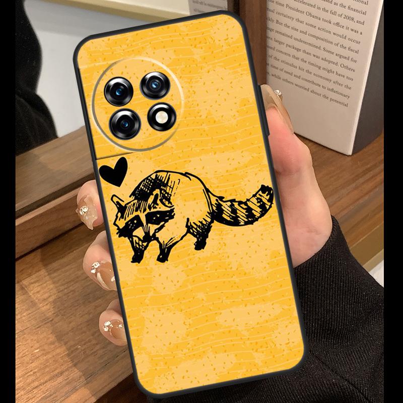 Cartoon Raccoon Case For OnePlus 15R 13R 13T 12R 15 13 12 11 10 Pro 10T Nord CE 3 4 Lite N20 N30 Nord 5 Cover