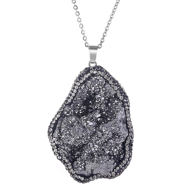 1pc Natural Stone Pendant Irregular Shaped Crystal Cluster Charms For Jewelry Making DIY Necklace Accessories