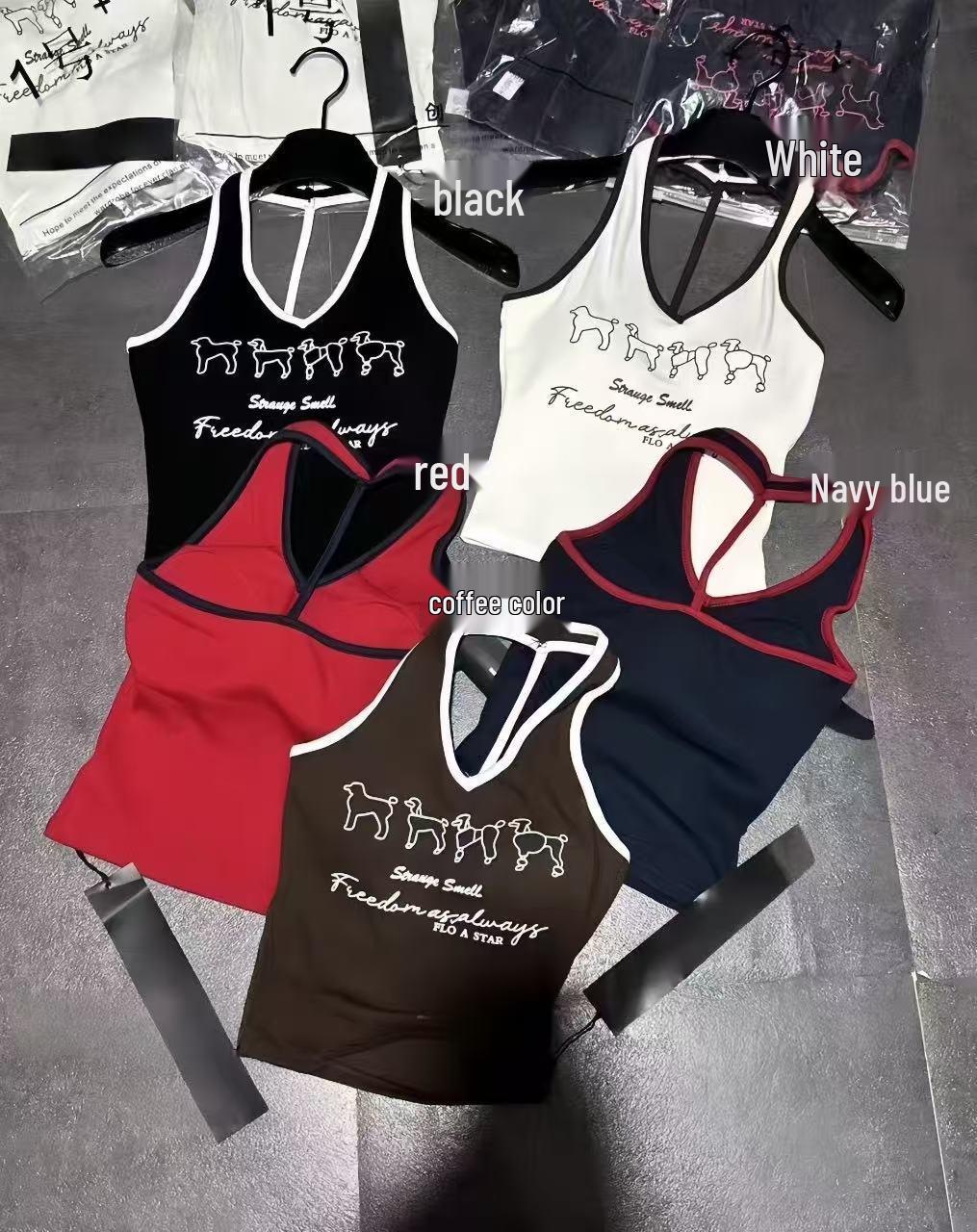 

Женский летний дизайн, открытый топ-майка с цветными блоками - Уличный стиль, короткий и облегающий. One Size кофейный