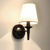 Creative LED European Fabric Lampshade E14 Bedroom Bedside Wall Lamp Indoor Living Room Corridor Staircase Decoration Lighting