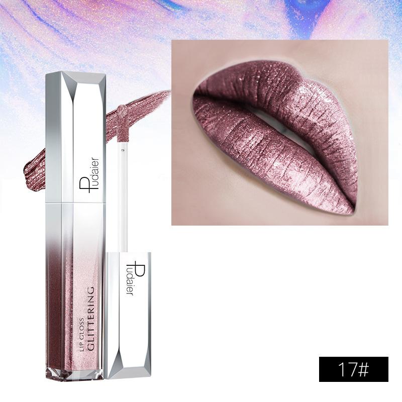 Pudaier Rossetto lucidalabbra idratante perlato Star Glitter Lip Gloss