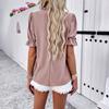 Casual Vacation Short-sleeved T-shirt Cardigan Top Shirt Women's Autumn and Winter Independent Station