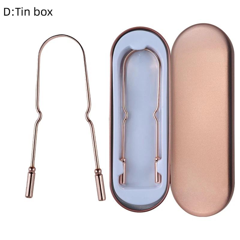 Stainless Steel/Pure Copper Tongue Scraper With Storage Box Oral Cleaner Brush Fresh Cleaning Hygiene High Quality Tongue Scrape