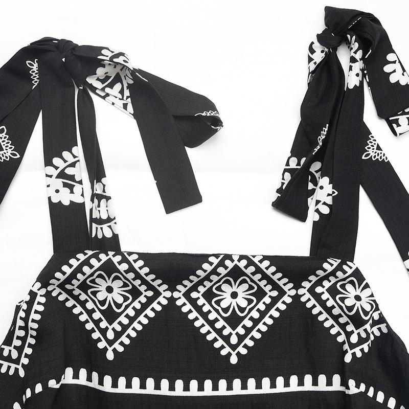 Women's Summer New Casual Holiday Halter Dress Slim Ethnic Style Printed Dresses