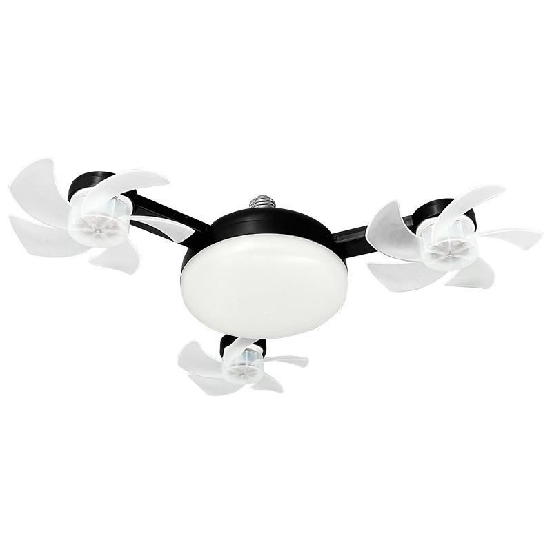 E27 Drone Ceiling Fan Light 3 Color Stepless Dimming Decorative Fanlight with Remote Control for Bedroom Living Room Kitchen