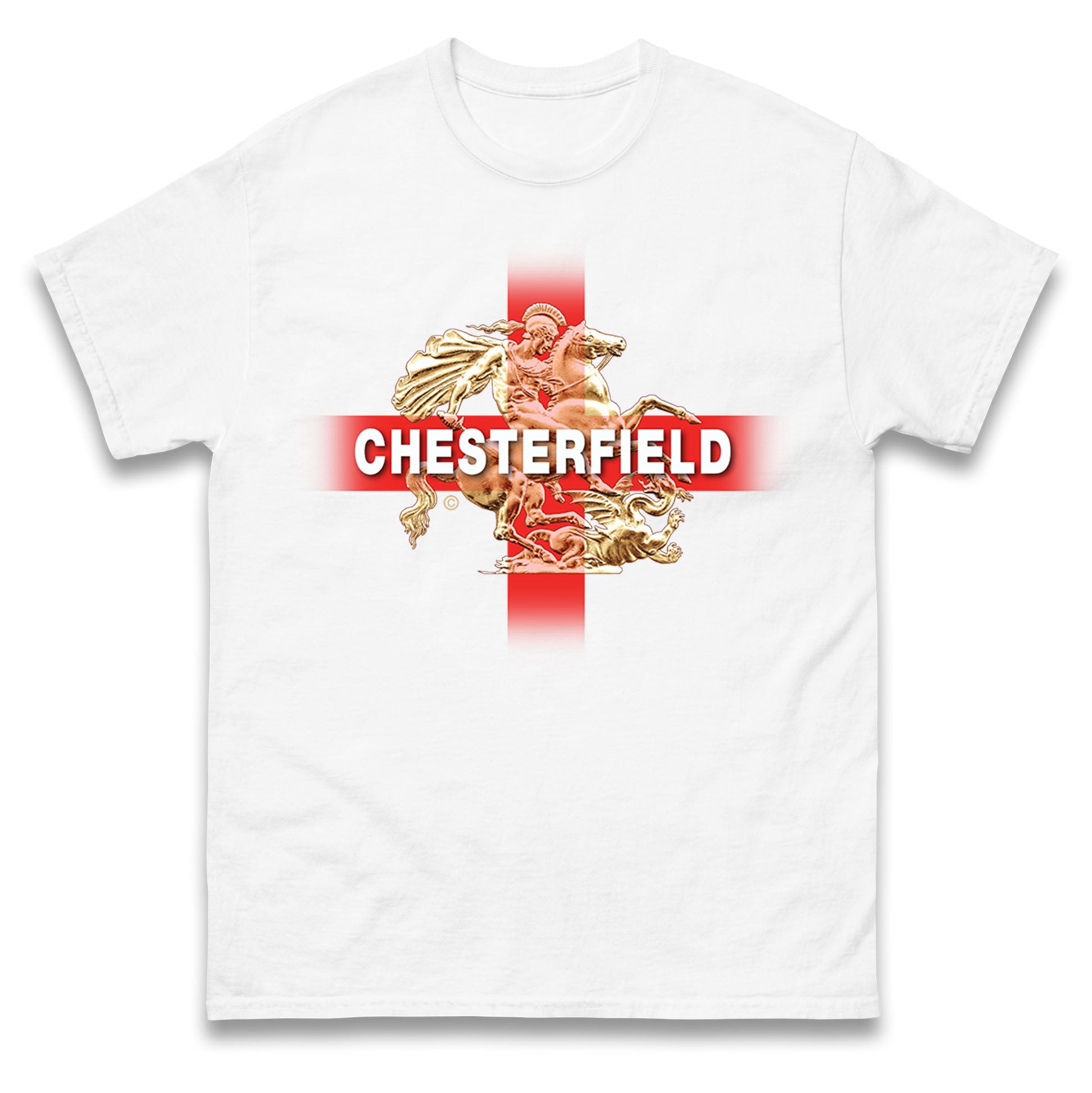 Chesterfield England St George The Dragon Mens T Shirt Womens Tops Tees XL
