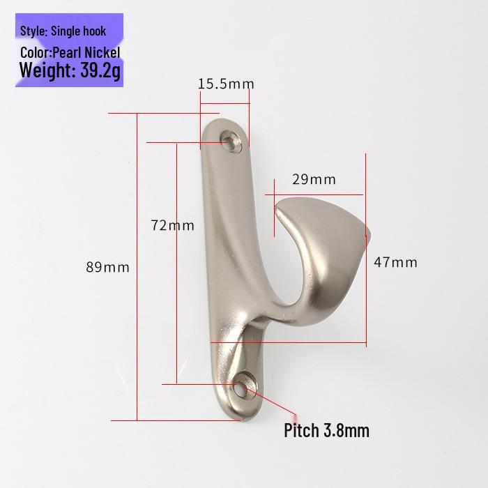 European Style Bathroom Coat and Hat Rack - Simple Steel Wall Hook for Clothes, Single Hook Hanging Accessory