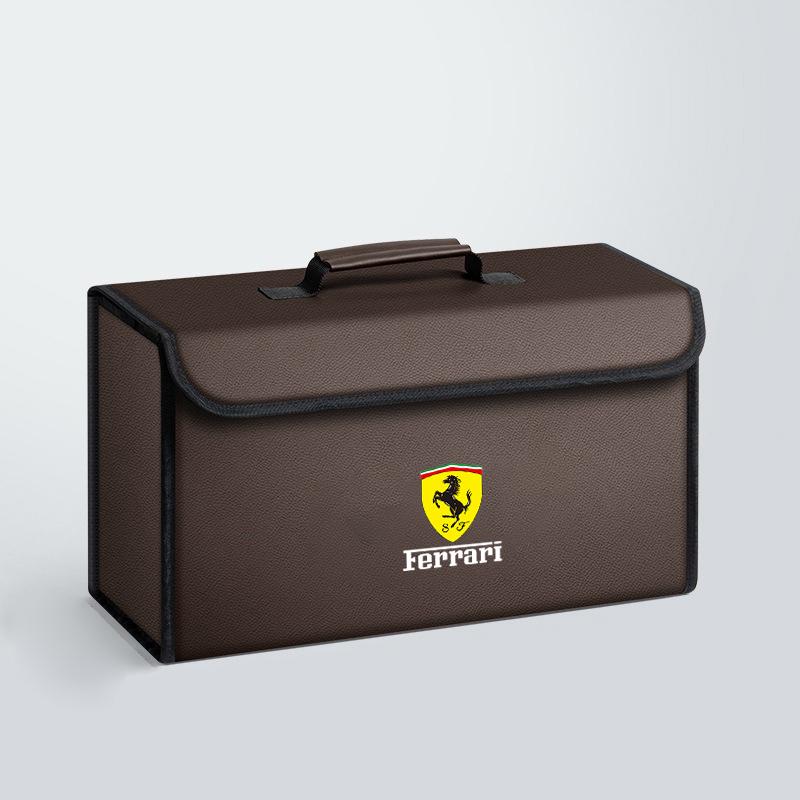 Large Car Trunk Organizer Bin Leather Storage Box Toolbox For Ferrari F430 Stradale Roma 488 Spider SF90 LaFerrari Portofino KL4