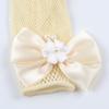 Lace Short Gloves for Little Girls 4-8 Years Tea Party Wedding Flower Gloves with Bow Kids Princess Dressing Gloves for First Communion Wedding Prom