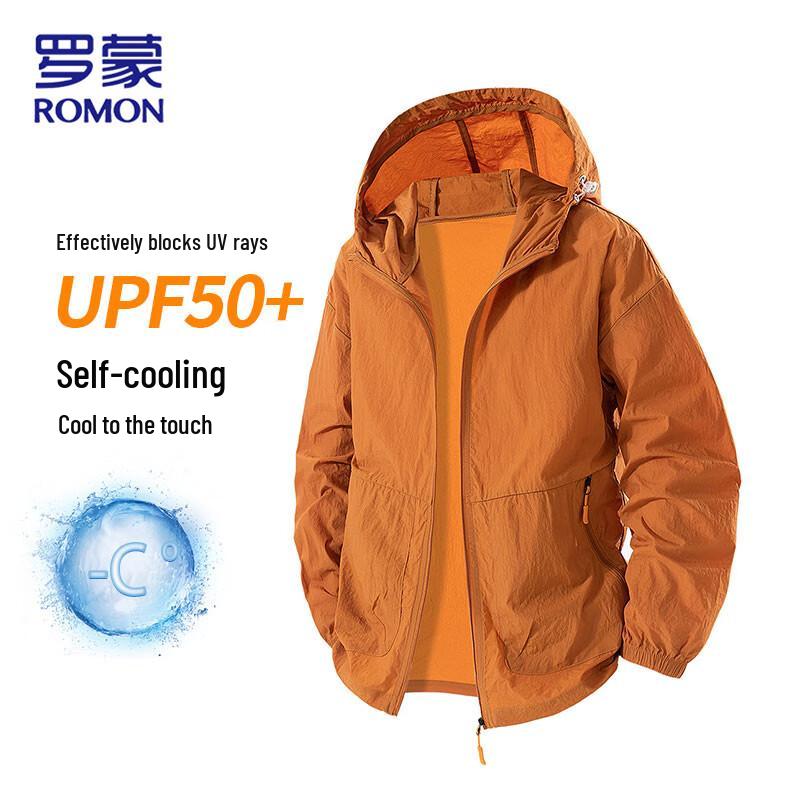 ROMON Men's UPF50+ Quick-Dry UV Protection Hooded Jacket
