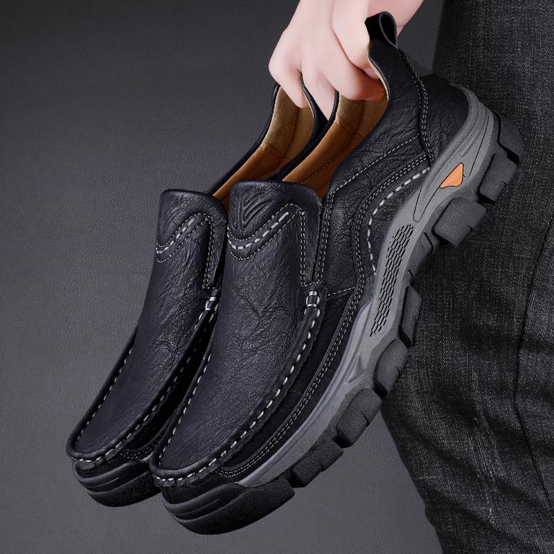 Men's Shoes Large Size Casual Outdoor Tooling Shoes Handmade Leather Shoes Simple Fashion Non-slip Wear-resistant Men's Shoes